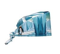 YYHWHJDE Bonnet de travail de nettoyage motif pingouin Antarctique Ice - Doux pour homme et femme, réglable, respirant noir