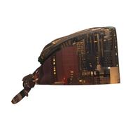 YYHWHJDE Bonnet de travail de nettoyage The New York City Skyline chapeau de chef imprimé pour homme et femme, réglable, respirant, noir