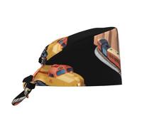 YYHWHJDE Bonnet de travail de nettoyage Train in The Canyon - Chapeau de chef imprimé pour homme et femme - Réglable - Respirant - Noir