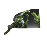 YYHWHJDE Bonnet de travail de nettoyage vert imprimé théière pour homme et femme, réglable, respirant