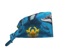 YYHWHJDE Bonnet de travail sous-marin avec imprimé poisson dauphi - Doux pour homme et femme, réglable, respirant noir