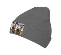 YYHWHJDE Bonnet en tricot noir chaud avec image d'âne drôle et doux, bonne élasticité, convient pour les sports quotidiens et de plein air, Deep / Chiné, taille unique
