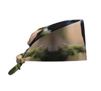 YYHWHJDE Bonnet médical bouffant avec deux corbeaux noirs - Casquettes chirurgicales réglables pour homme et femme