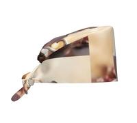 YYHWHJDE Bonnet médical bouffant avec motif hamster mignon dans une tasse de thé - Casquettes chirurgicales réglables pour homme et femme noir