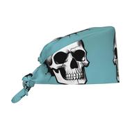 YYHWHJDE Bonnet médical bouffant avec motif tête de mort - Casquettes chirurgicales réglables pour homme et femme, noir, Noir , Taille unique