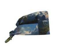 YYHWHJDE Bonnet médical bouffant avec motif The Mighty River - Casquettes chirurgicales réglables pour homme et femme, noir