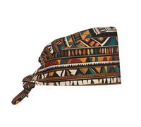 YYHWHJDE Bonnet médical bouffant, motif ethnique, tribal africain, texturé, bonnets chirurgicaux réglables pour homme et femme, noir, Noir , Taille unique