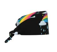 YYHWHJDE Bonnet médical bouffant motif larmes d'une journée ensoleillée - Casquettes chirurgicales réglables pour homme et femme - Noir