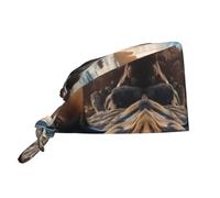 YYHWHJDE Bonnet médical bouffant motif lion de mer sur les rochers - Casquettes chirurgicales réglables pour homme et femme, noir