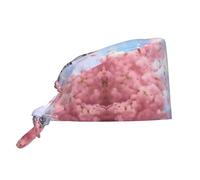 YYHWHJDE Bonnet médical bouffant Paris Street Tour Eiffel imprimé floral rose - Casquettes chirurgicales réglables pour homme et femme