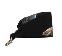 YYHWHJDE Bonnet médical bouffant « Seal on the Rocks Watching The Sea » - Casquettes chirurgicales réglables pour homme et femme - Noir