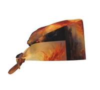YYHWHJDE Bonnet médical bouffant The Phoenix Reborn in Fire - Casquettes chirurgicales réglables pour homme et femme - Noir