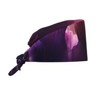YYHWHJDE Bonnet médical bouffant violet à motif iris - Casquettes chirurgicales réglables pour homme et femme, Noir , Taille unique