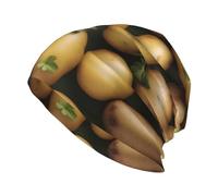YYHWHJDE Bonnet tricoté tendance pour adulte - Bonnet décontracté pour le quotidien, les activités de plein air et les voyages - Imprimé pommes de terre - Noir, Noir , Taille unique