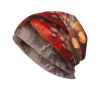 YYHWHJDE Bonnet tricoté tendance pour adulte motif hérisson sur champignon - Doux, confortable et respirant pour homme et femme - Noir