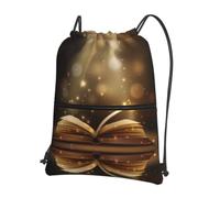 YYHWHJDE Book Under The Light Prints Sac à dos à fermeture éclair avec cordon de serrage - Sac de sport léger et résistant à l'eau pour les voyages, le yoga et les aventures quotidiennes