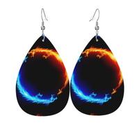 YYHWHJDE Boucles d'oreilles en cuir avec imprimé dragons de feu et de glace - Couvre-lit élégant pour fêtes, superposition de couleurs vives, finition qui ne se décolore pas