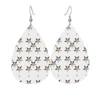 YYHWHJDE Boucles d'oreilles en cuir avec motif étoiles de l'Est en forme de goutte d'eau - Couvre-lit élégant pour les fêtes, superposition de couleurs vives, finition qui ne se décolore pas