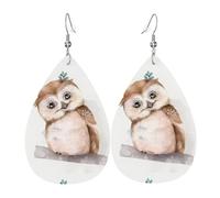 YYHWHJDE Boucles d'oreilles en cuir motif chouette avec fleurs - Élégantes boucles d'oreilles pendantes pour fêtes, superposition de couleurs vives, finition qui ne se décolore pas