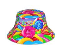 YYHWHJDE Candy Land Chapeau bob réfléchissant pour homme et femme Noir