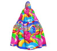 YYHWHJDE Candy Land Prints Halloween Cape à capuche pour homme et femme