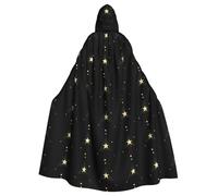 YYHWHJDE Cape à capuche d'Halloween pour adulte avec motif étoile pour fête, cosplay, scène, bal masqué, danse, Comic Con