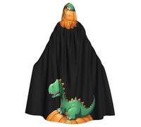 YYHWHJDE Cape à capuche imprimée dinosaure assis sur une citrouille pour adulte, sans fermeture éclair, confortable et durable pour les jeux de rôle