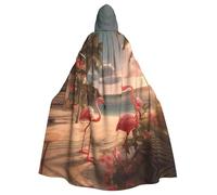 YYHWHJDE Cape à capuche imprimée flamant rose pour adulte sans fermeture éclair, confortable et durable pour les jeux de rôle