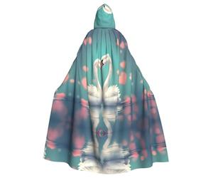 YYHWHJDE Cape à capuche imprimée The Swan in Love pour adulte, sans fermeture éclair, confortable et durable pour les jeux de rôle