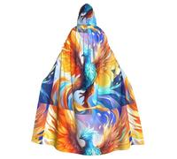 YYHWHJDE Cape à capuche jaune dégradé Phoenix pour adulte sans fermeture éclair, confortable pour les fêtes costumées