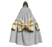 YYHWHJDE Cape à capuche jaune pâle avec motif nœud pour Halloween pour adulte - Très grande cape à capuche sans fermeture éclair