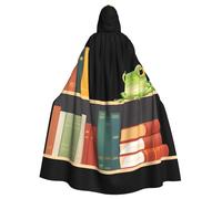 YYHWHJDE Cape à capuche Little Frog On The Bookshelf Picture Halloween pour adulte sans fermeture éclair, confortable pour les fêtes costumées