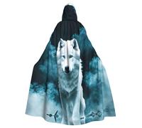 YYHWHJDE Cape à capuche loup avec imprimé fumée pour adulte pour fêtes et costumes