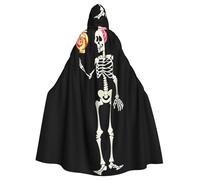 YYHWHJDE Cape à capuche motif squelette bonbon pour adulte pour fête, cosplay, scène, bal masqué, danse, Comic Con