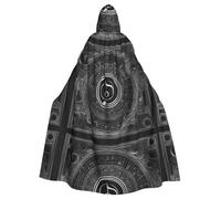 YYHWHJDE Cape à capuche noire motif pentatonique pour adulte sans fermeture éclair, confortable pour les fêtes costumées