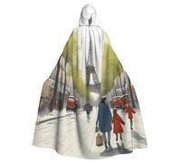 YYHWHJDE Cape à capuche Paris Street Scène Tour Eiffel Halloween Adulte pour jeux de rôle, costumes et fêtes à thème