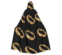 YYHWHJDE Cape à capuche pour adulte avec cercle contigu doré imprimé sans fermeture éclair, confortable et durable pour les jeux de rôle