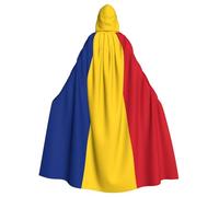 YYHWHJDE Cape à capuche pour adulte avec drapeau de la Roumanie est un poncho à capuche super grand, confortable et durable pour Halloween