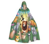 YYHWHJDE Cape à capuche pour adulte avec image d'animaux des Lumières pour jeux de rôle, costumes et fêtes à thème