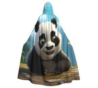 YYHWHJDE Cape à capuche pour adulte avec image de panda et ours de dessin animé pour jeux de rôle, costumes et fêtes à thème