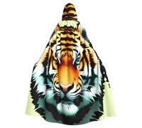 YYHWHJDE Cape à capuche pour adulte avec image de petite tête de tigre sans fermeture éclair, confortable pour les fêtes costumées