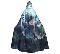YYHWHJDE Cape à capuche pour adulte avec image de pieuvre géante pour jeux de rôle, costumes et fêtes à thème