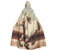 YYHWHJDE Cape à capuche pour adulte avec imprimé cheval blanc cabré pour fêtes et événements costumés