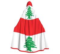 YYHWHJDE Cape à capuche pour adulte avec imprimé drapeau du Liban est un poncho à capuche super grand, confortable et durable pour Halloween