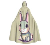 YYHWHJDE Cape à capuche pour adulte avec imprimé lapin mignon sans fermeture éclair, confortable et durable pour les jeux de rôle
