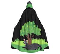 YYHWHJDE Cape à capuche pour adulte avec imprimé Little civet Cat under the green tree - Sans fermeture éclair - Confortable et durable pour jouer de rôle