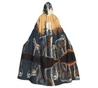 YYHWHJDE Cape à capuche pour adulte avec imprimé loups pour fêtes et costumes