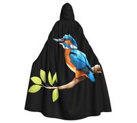 YYHWHJDE Cape à capuche pour adulte avec imprimé martin-pêcheur sur la branche Halloween pour fêtes et costumes
