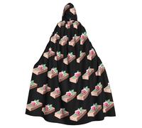 YYHWHJDE Cape à capuche pour adulte avec motif brique rose éternelle pour diverses fêtes et carnaval