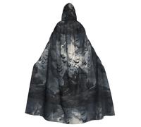 YYHWHJDE Cape à capuche pour adulte avec motif chauve-souris et grotte - Très grande cape à capuche sans fermeture éclair